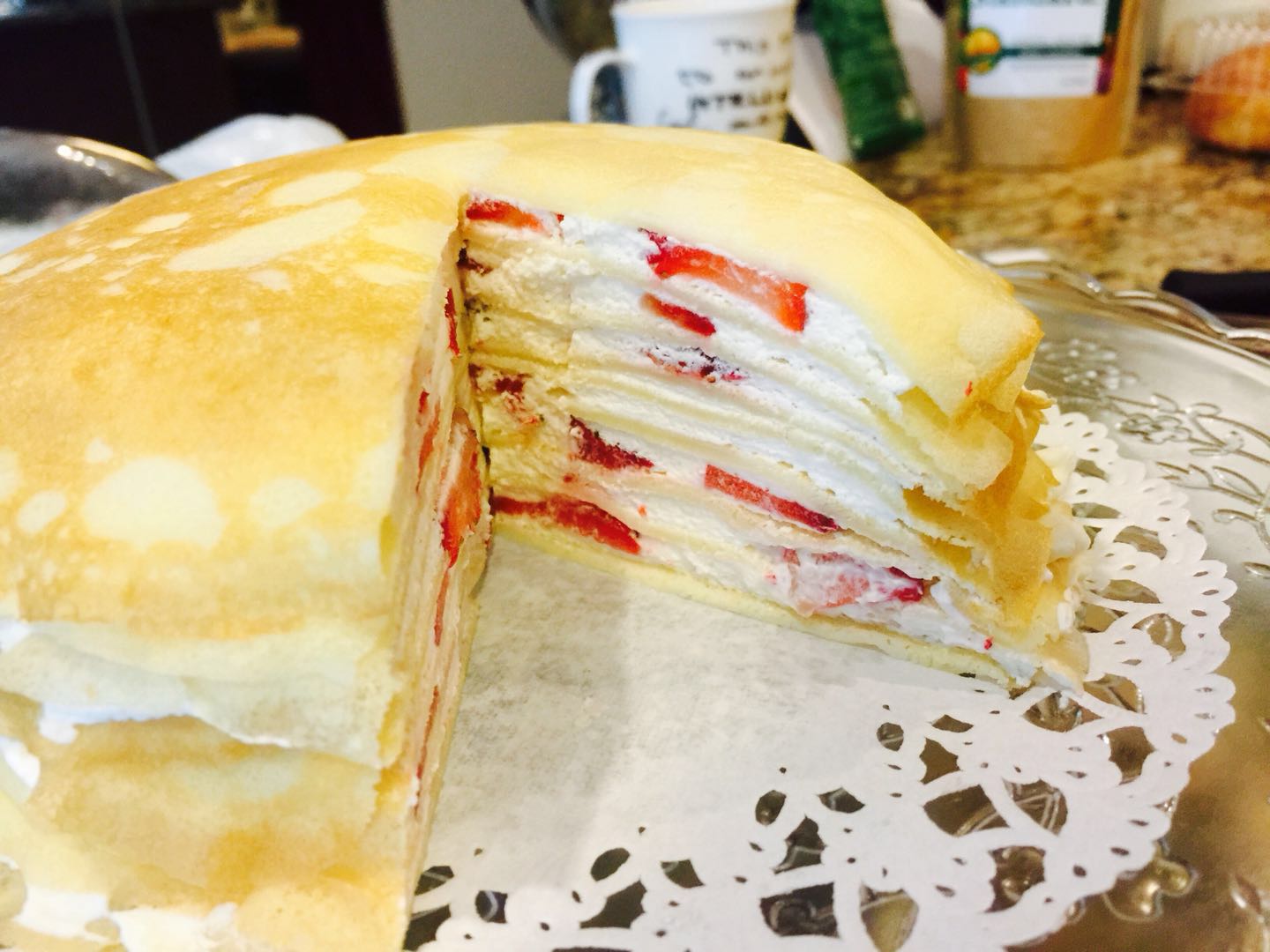 Mango/Strawberry Crepe Cake Mango/Strawberry Crepe Cake