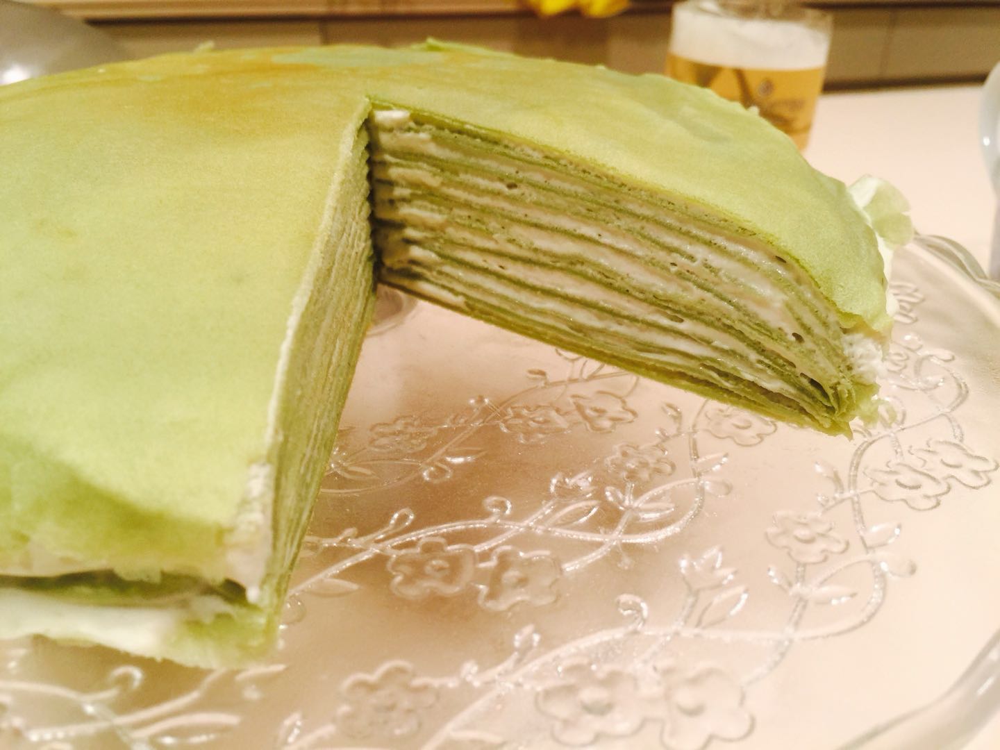 Matcha Custard Crepe Cake Matcha Custard Crepe Cake